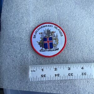Skjaldarmerki Islands Patch Emblem Coat of Arms Iceland Souvenir Embroidered